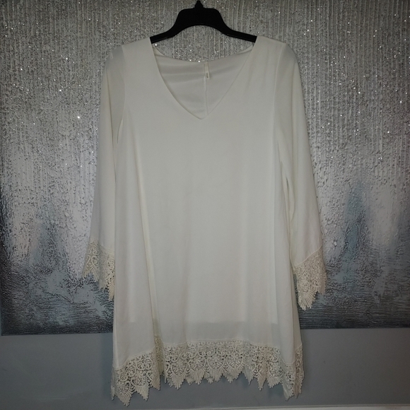 SAGE Flowy Cream Dress - Picture 5 of 8